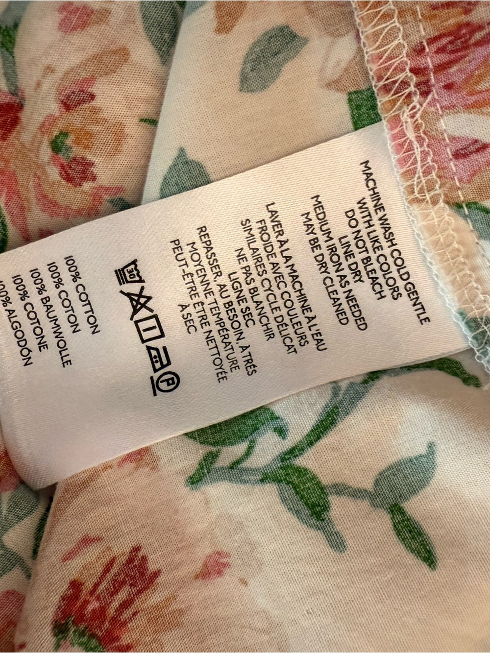 Anthropologie Cream Maxi Dress with Pink and Green Floral Print - Picture 10 of 10
